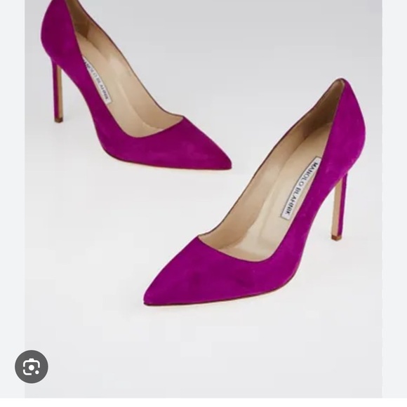 Manolo Blahnik Fuchsia Heels, IT Size 38.5/US 8.5 Excellent Condition - Picture 1 of 5